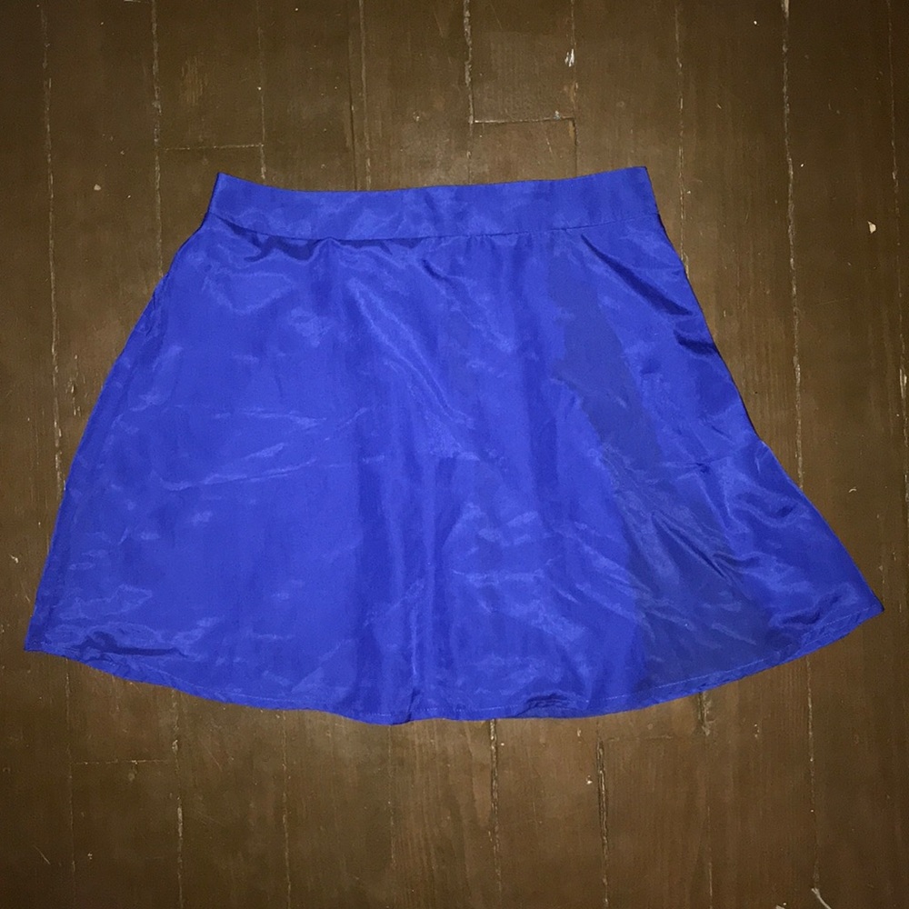 Blue A Line Skirt With Size Zipper